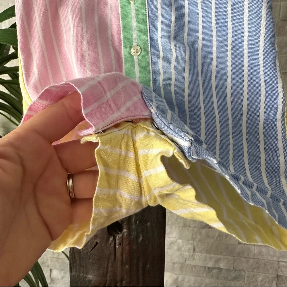 Ralph Lauren Pastel Multicolor Oxford Stripe Shirtall Size 3 Month